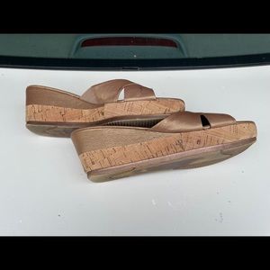NINE WEST cork wedge sandals Size 8 1/2